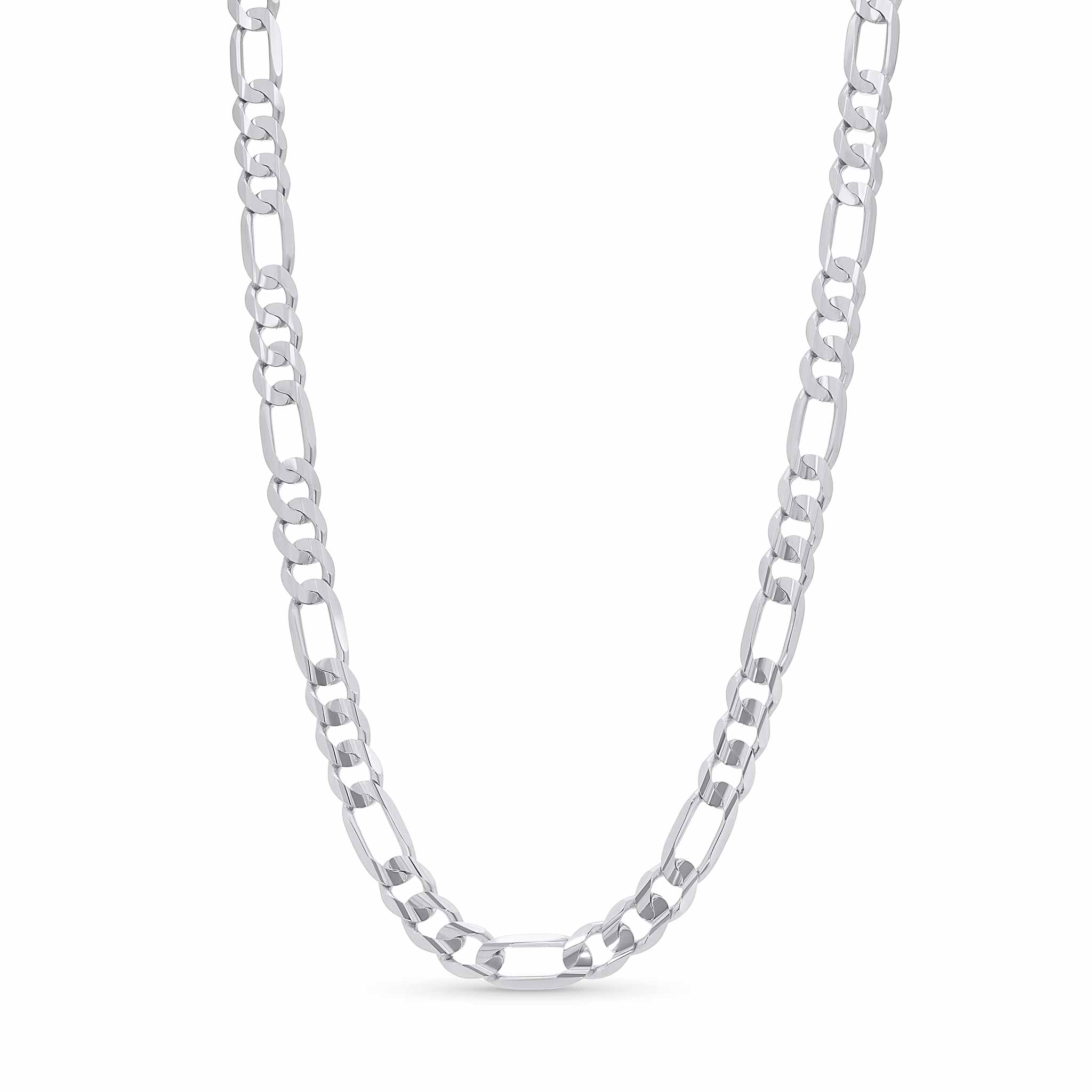Men's Figaro White Gold Chain