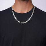 Men's Figaro White Gold Chain