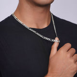 Men's Figaro White Gold Chain
