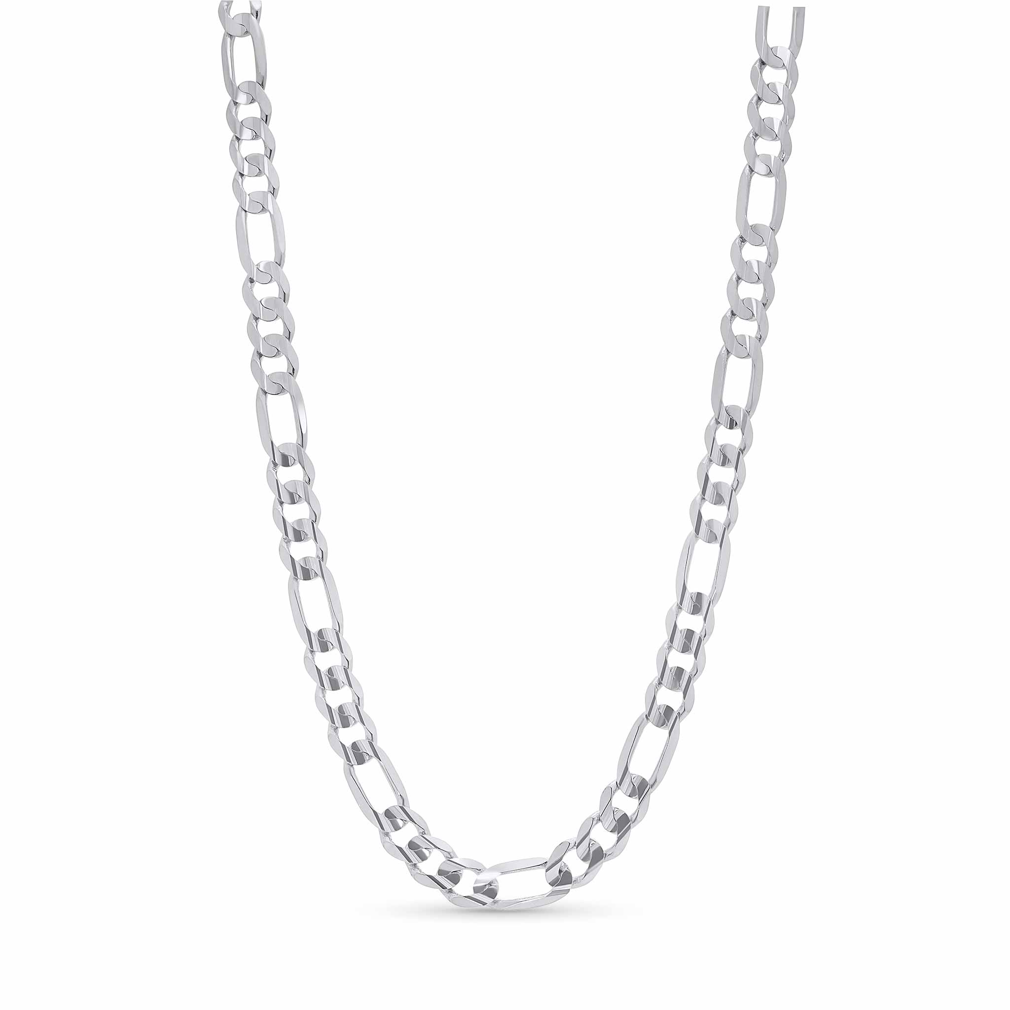 Men's Figaro White Gold Chain