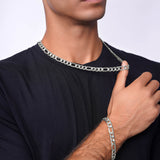 Men's Figaro White Gold Chain