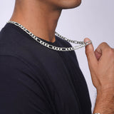 Men's Figaro White Gold Chain