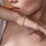 Moon Cut Gold Bead Bracelet