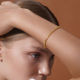 Moon Cut Gold Bead Bracelet