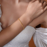 Moon Cut Gold Bead Bracelet