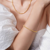 Moon Cut Gold Bead Bracelet