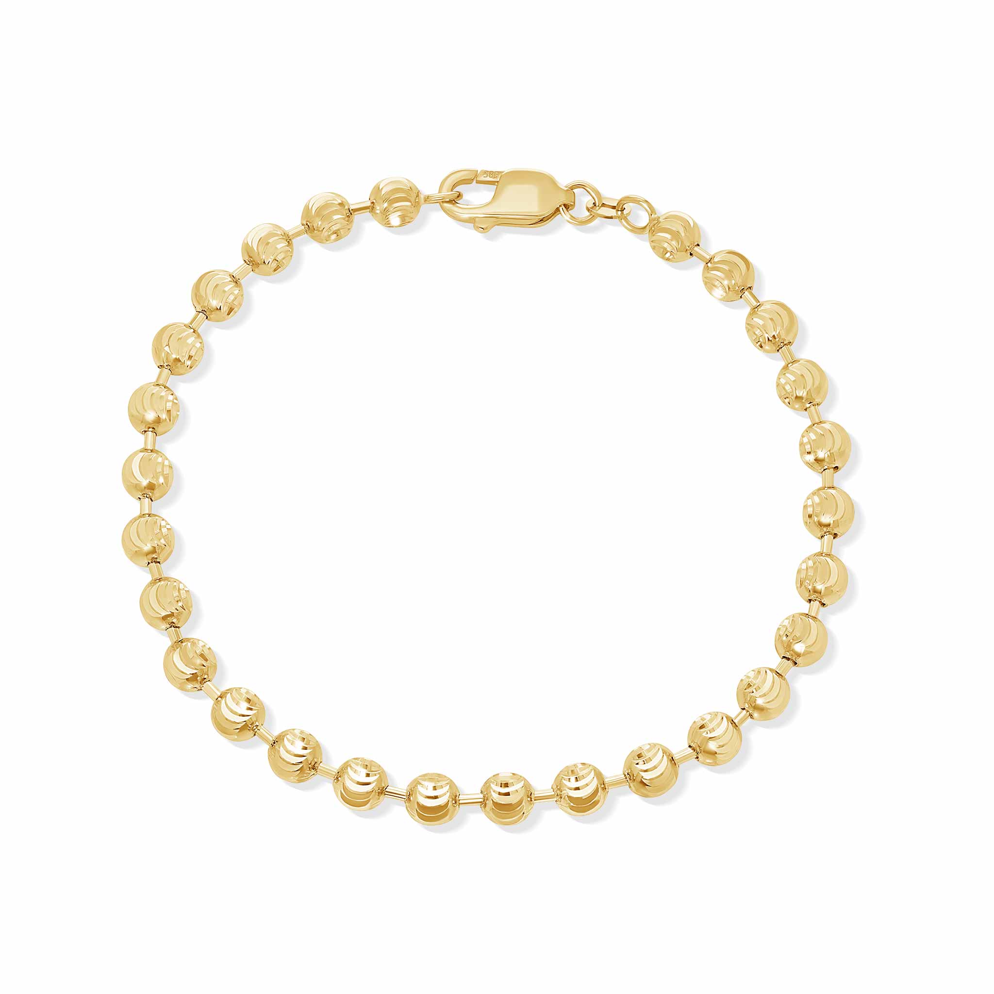 Moon Cut Gold Bead Bracelet
