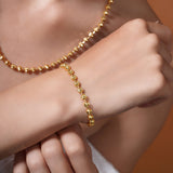 Moon Cut Gold Bead Bracelet
