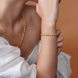 Moon Cut Gold Bead Bracelet