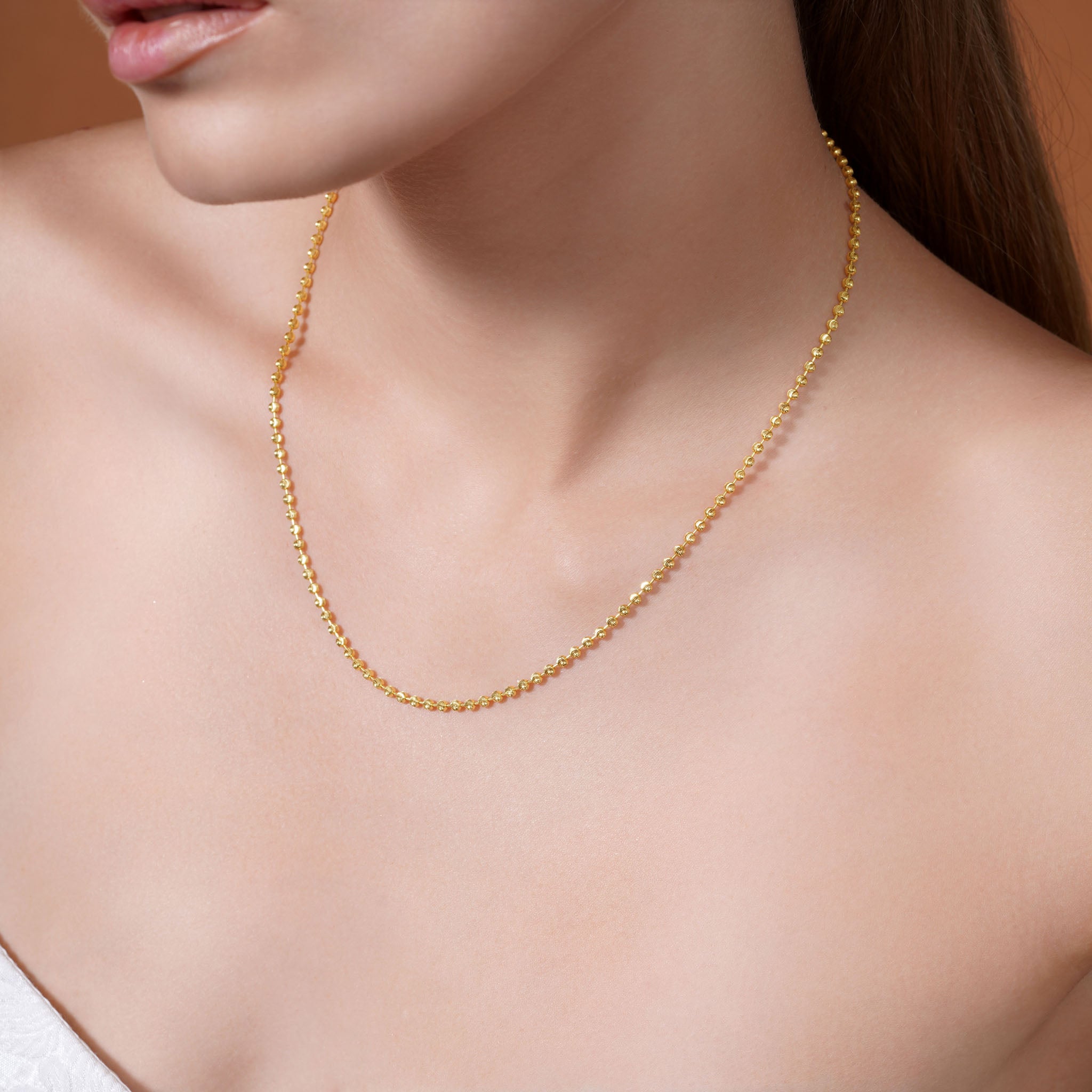 Moon Cut Gold Bead Chain