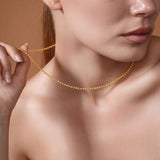 Moon Cut Gold Bead Chain