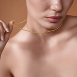 Moon Cut Gold Bead Chain