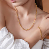 Moon Cut Gold Bead Chain