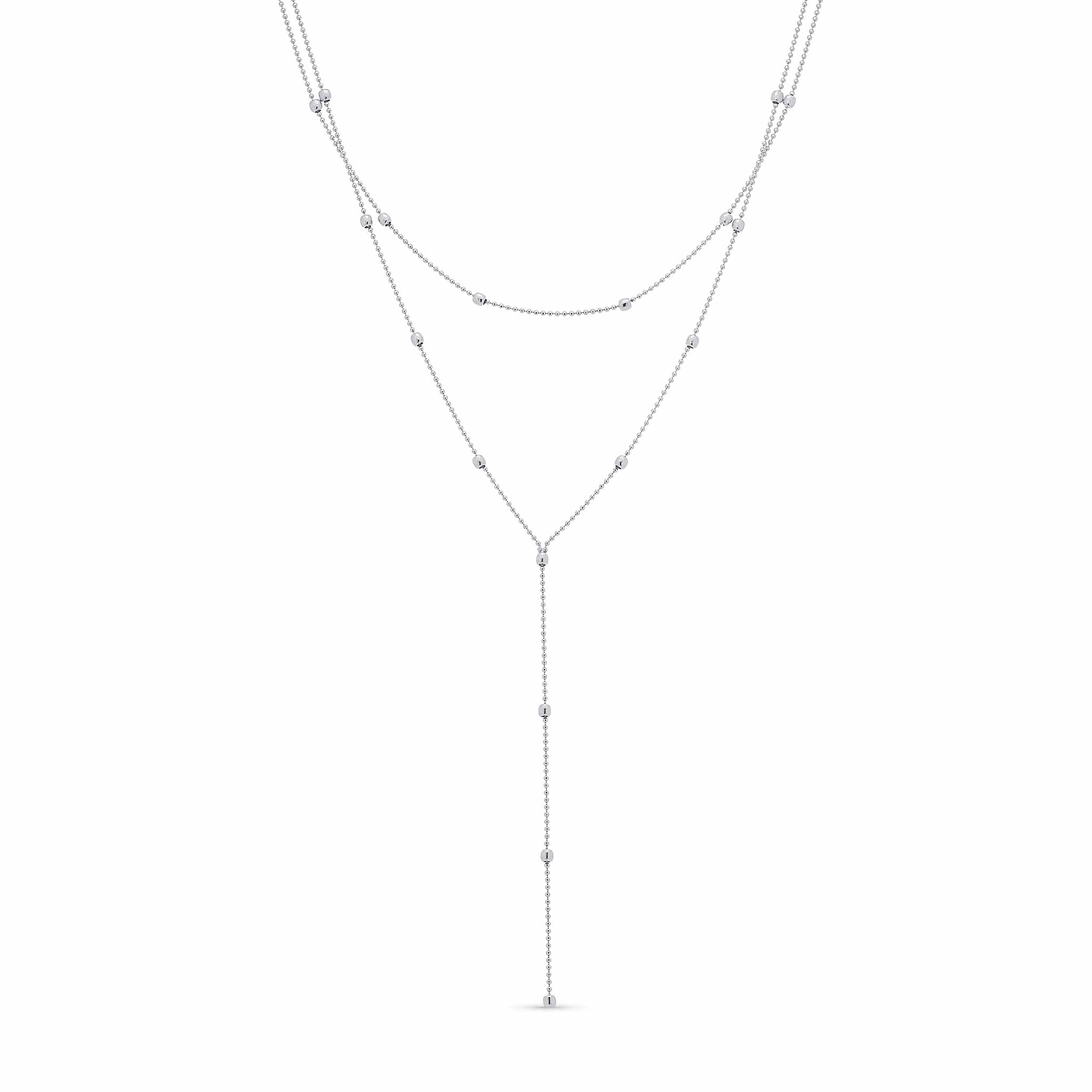 Gold Bead Dangle Necklace