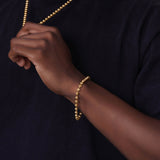 Men's Moon Cut Beat Gold Bracelet