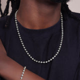 Men's Moon Cut Bead Gold Chain