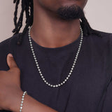 Men's Moon Cut Bead Gold Chain