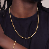 Men's Moon Cut Bead Gold Chain