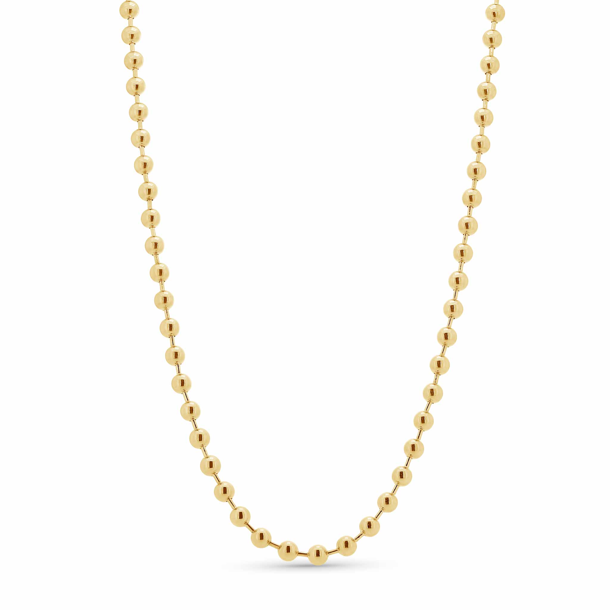 Men's High Polish Gold Bead Chain