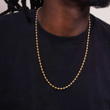Men's High Polish Gold Bead Chain