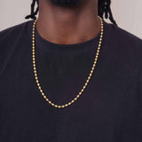 Men's High Polish Gold Bead Chain