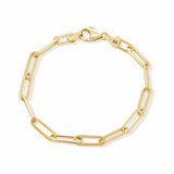 Men's Solid Paper Clip Gold Bracelet