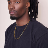 Men's Solid Paper Clip Gold Chain