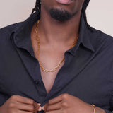 Men's Solid Paper Clip Gold Chain