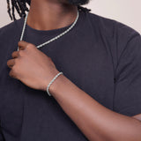 Men's Diamond Cut Rope Gold Bracelet