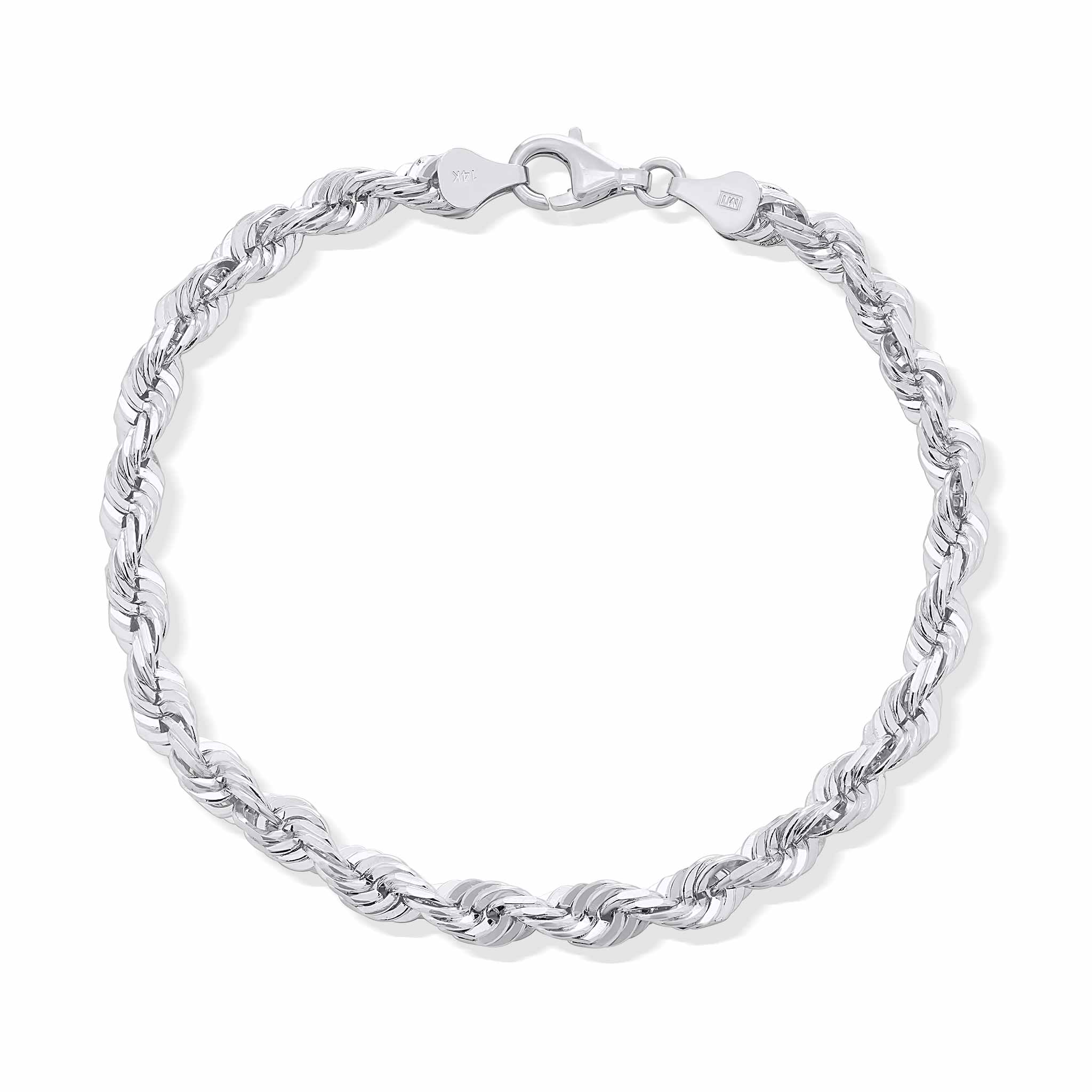 Men's Diamond Cut Rope Gold Bracelet