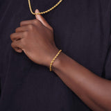 Men's Diamond Cut Rope Gold Bracelet