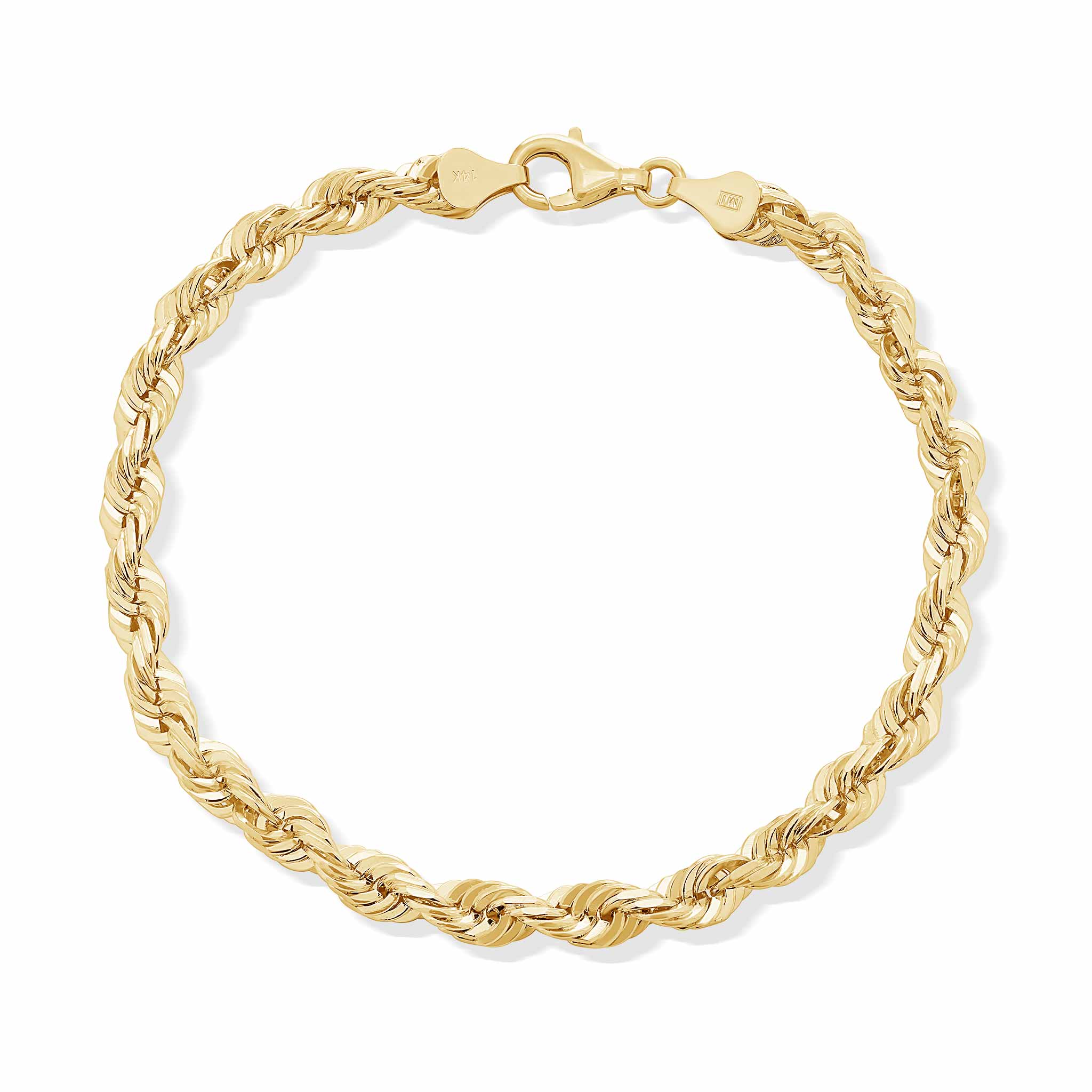 Men's Diamond Cut Rope Gold Bracelet