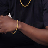 Men's Diamond Cut Rope Gold Bracelet