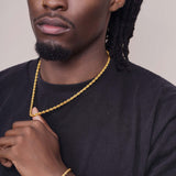 Men's Diamond Cut Rope Gold Chain