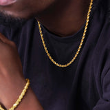 Men's Diamond Cut Rope Gold Chain