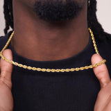 Men's Diamond Cut Rope Gold Chain