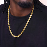 Men's Diamond Cut Rope Gold Chain
