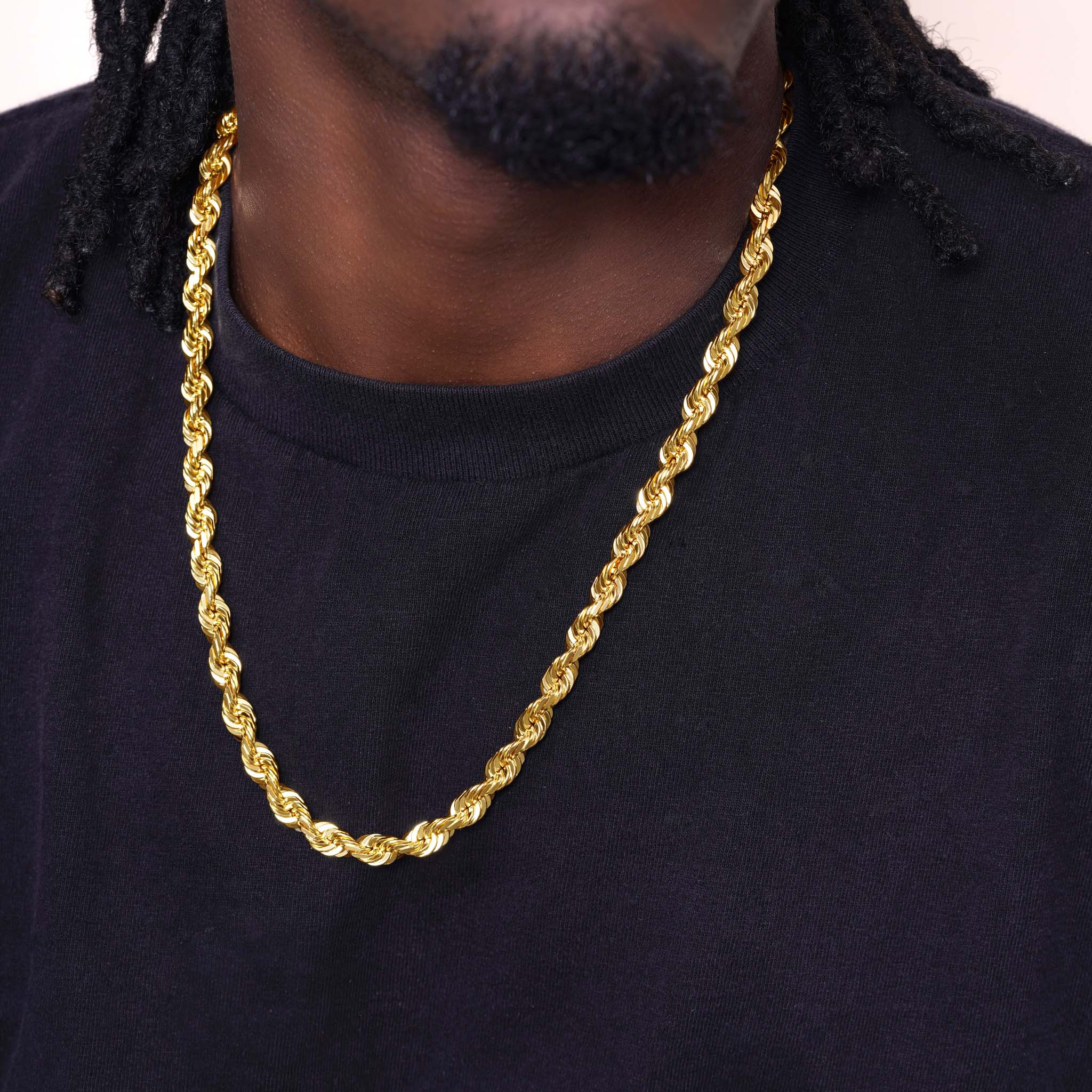 Men's Diamond Cut Rope Gold Chain