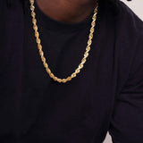 Men's Diamond Cut Rope Gold Chain