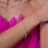 Hollow Twist Paper Clip Gold Bracelet