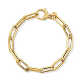 Hollow Twist Paper Clip Gold Bracelet