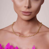 Hollow Twist Paper Clip Gold Chain