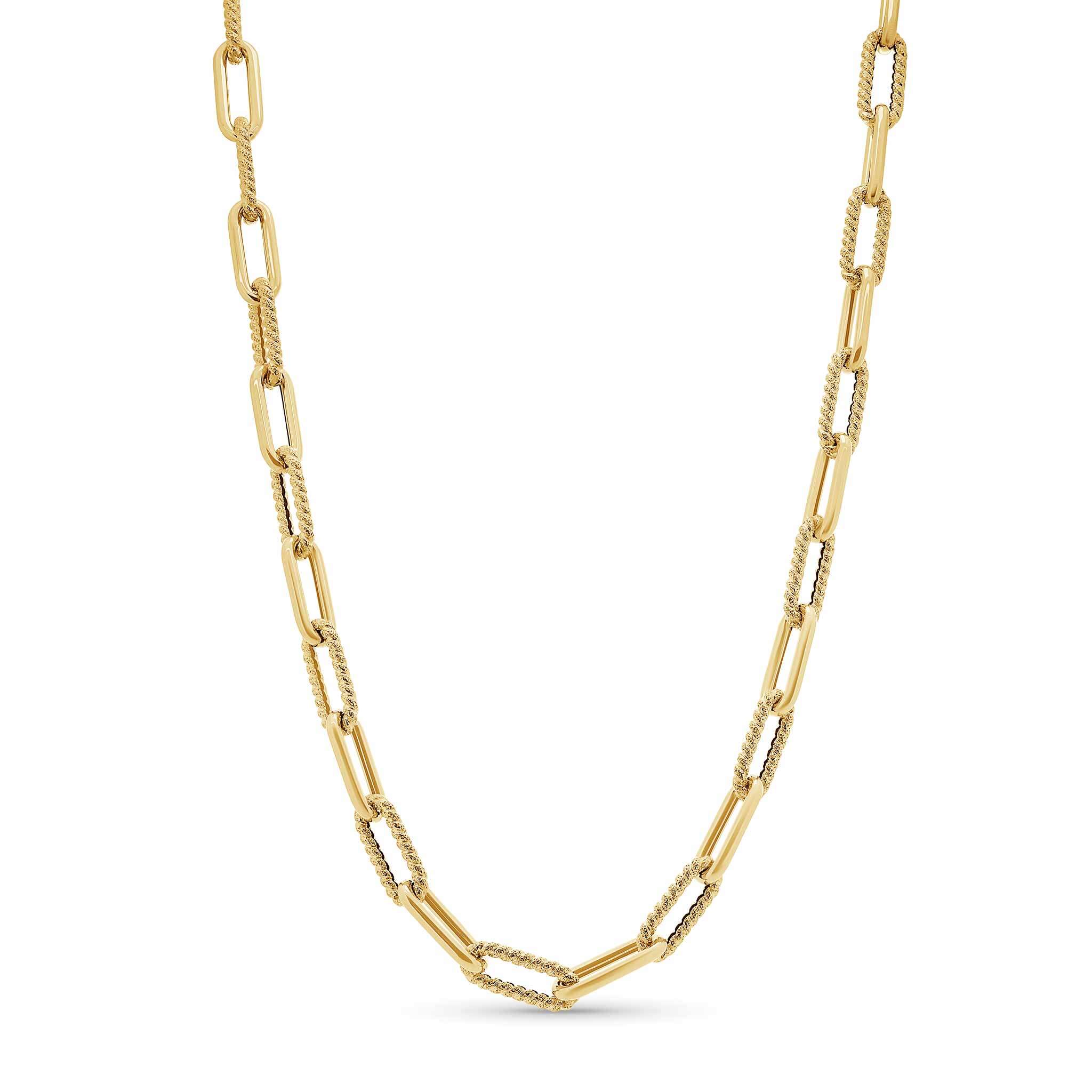 Hollow Twist Paper Clip Gold Chain