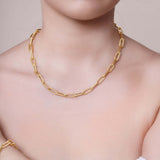 Hollow Twist Paper Clip Gold Chain
