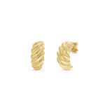 Grooved Gold Earrings