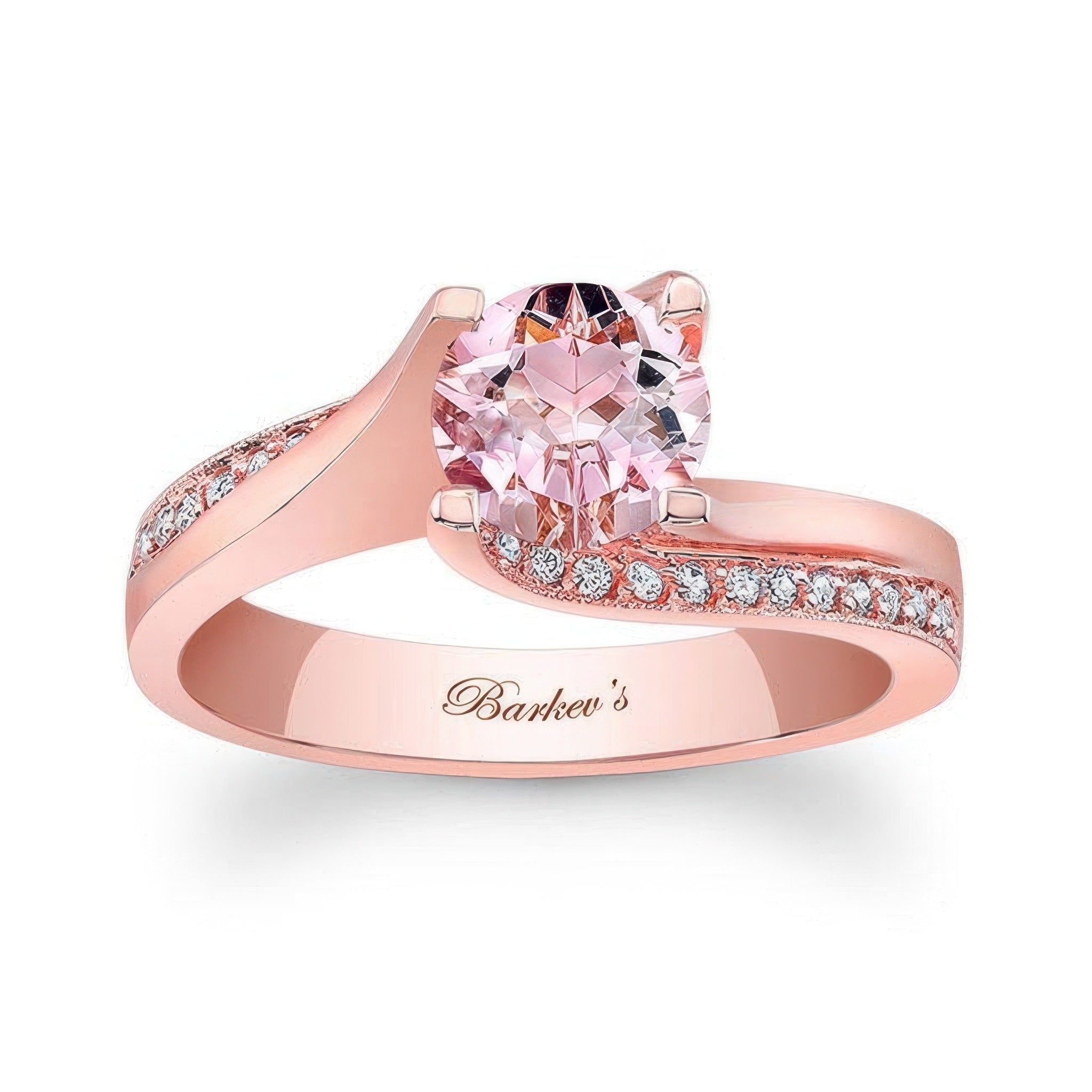 Round Cut Morganite Ring