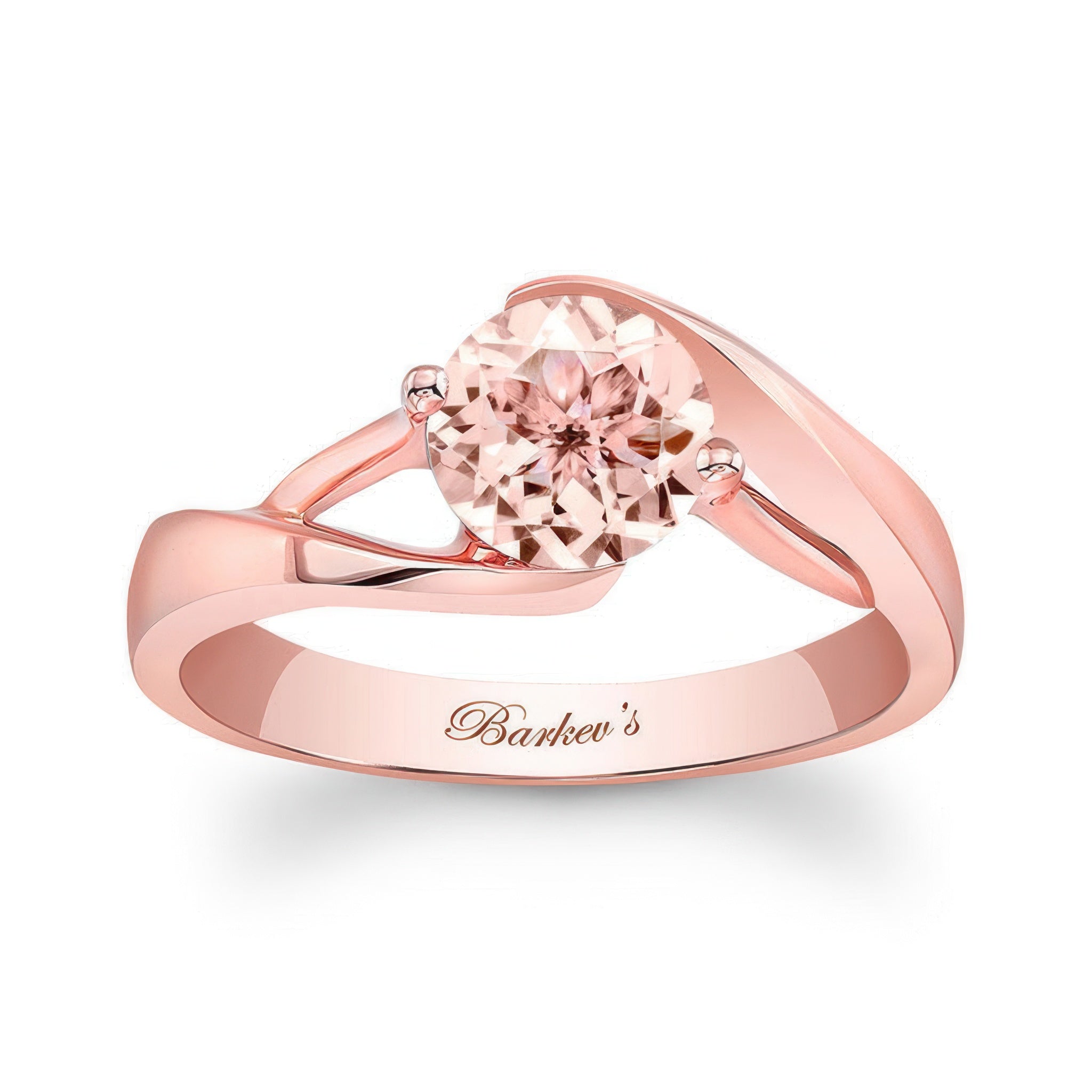 Split Band Solitaire Morganite Engagement Ring