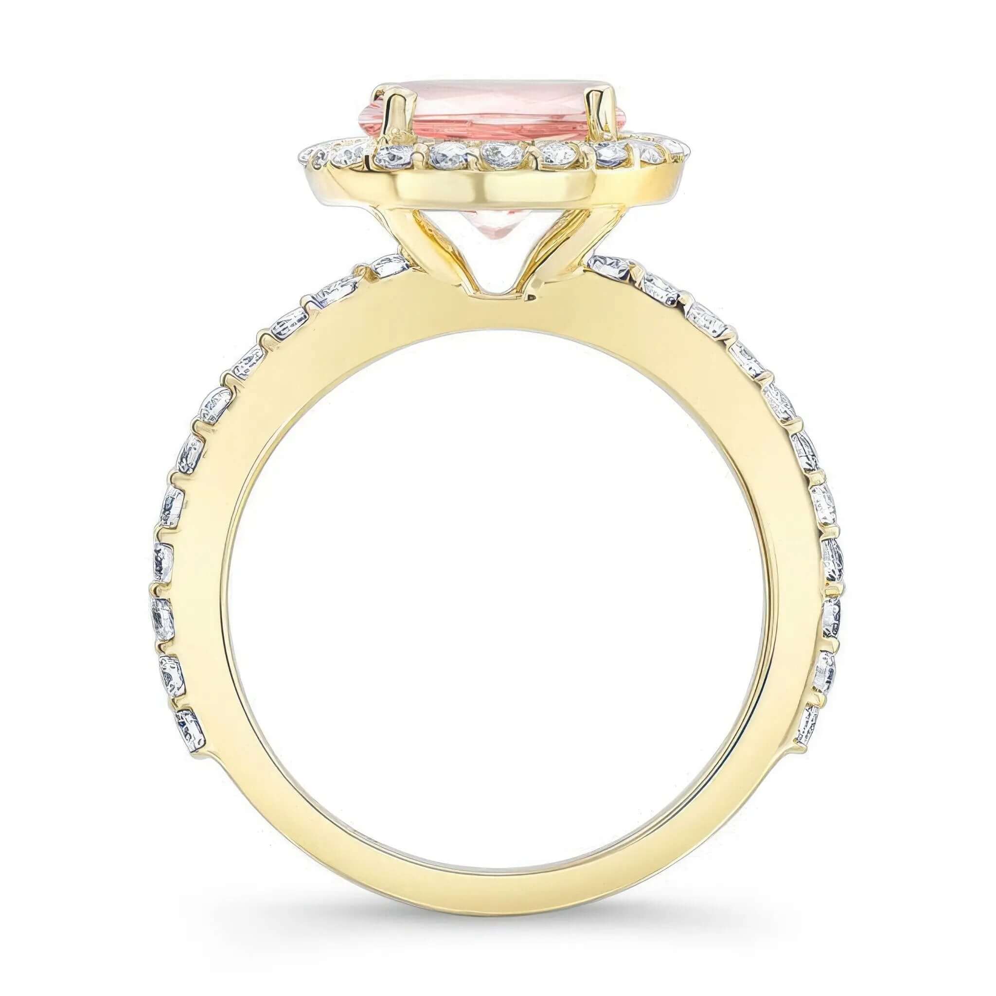 2 Carat Morganite Halo Engagement Ring