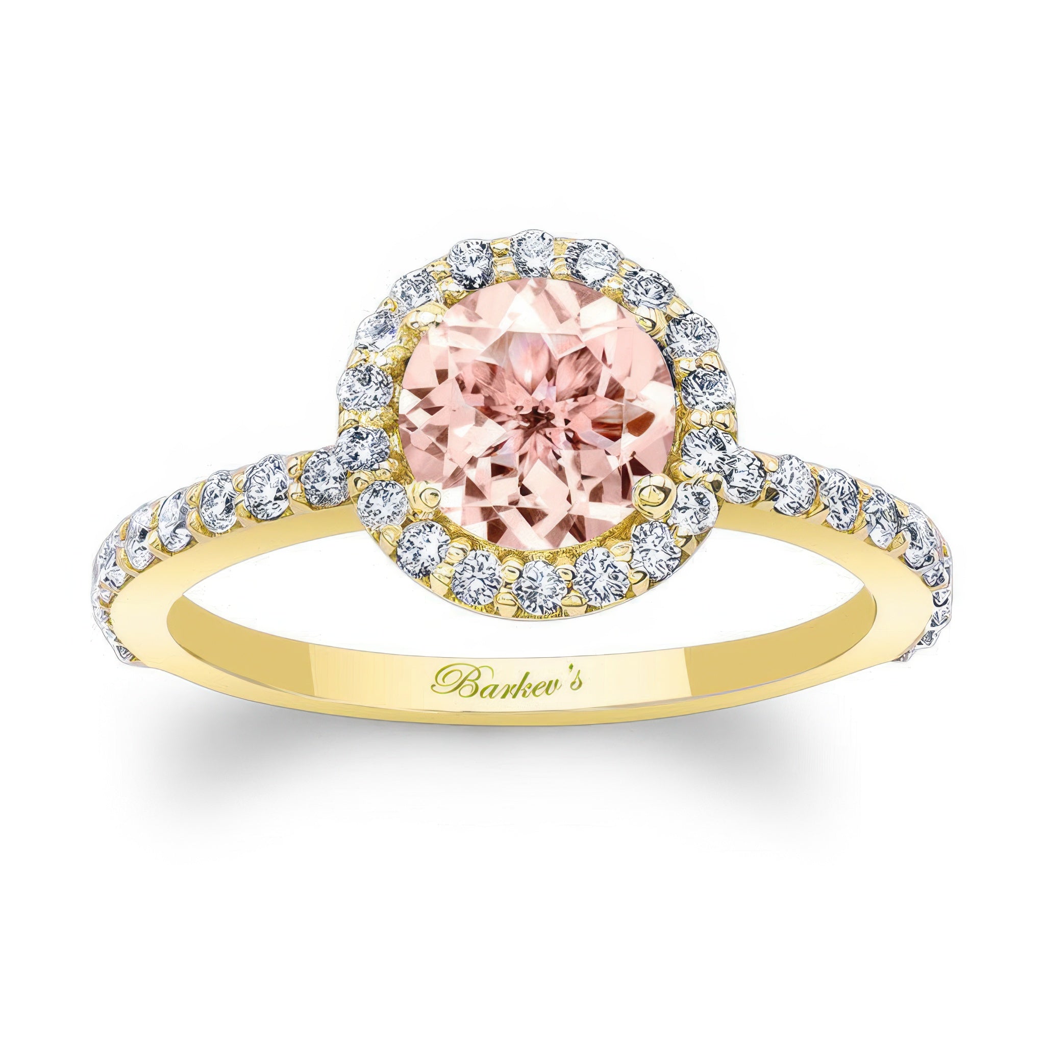Morganite Halo Ring