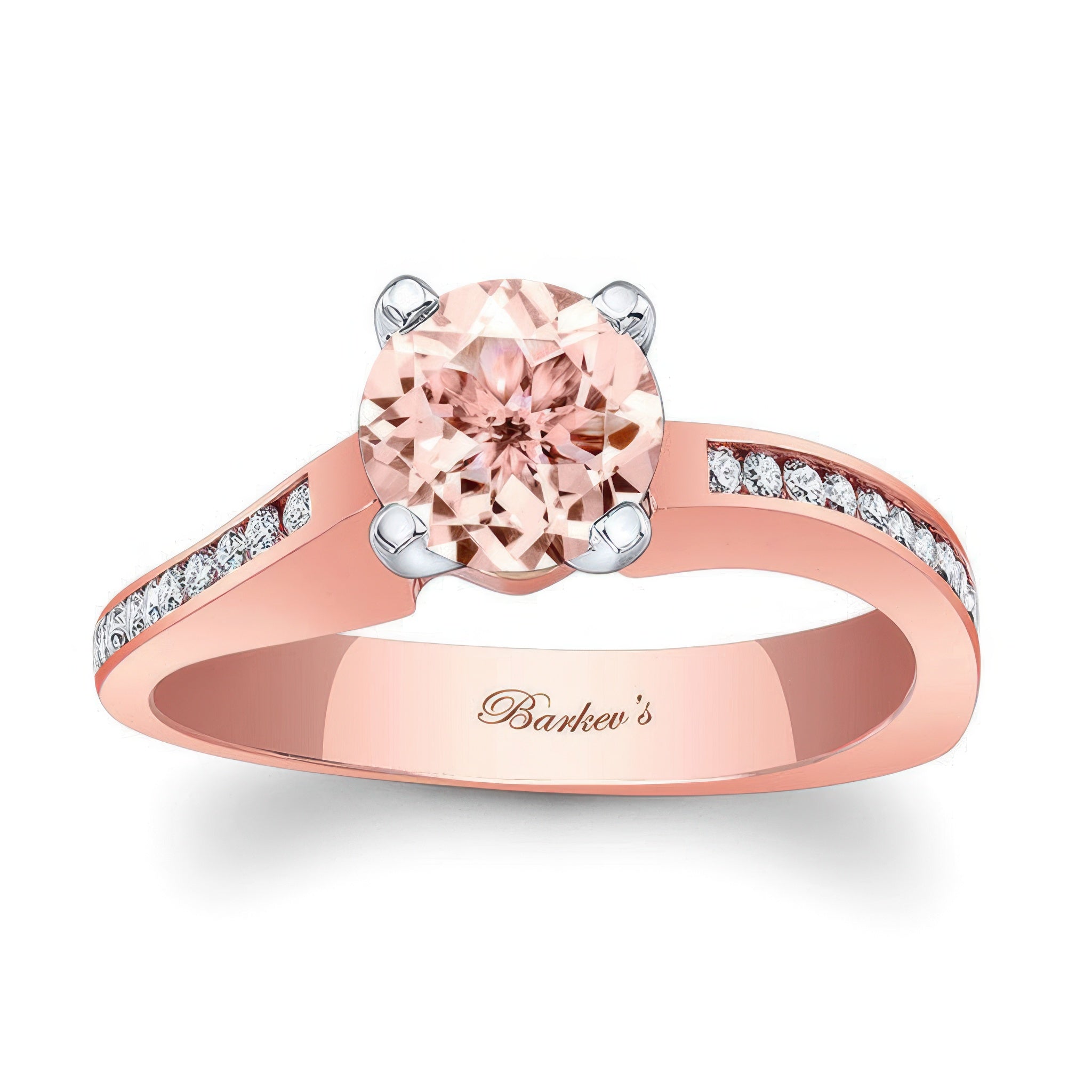 Channel Set Round Morganite Ring